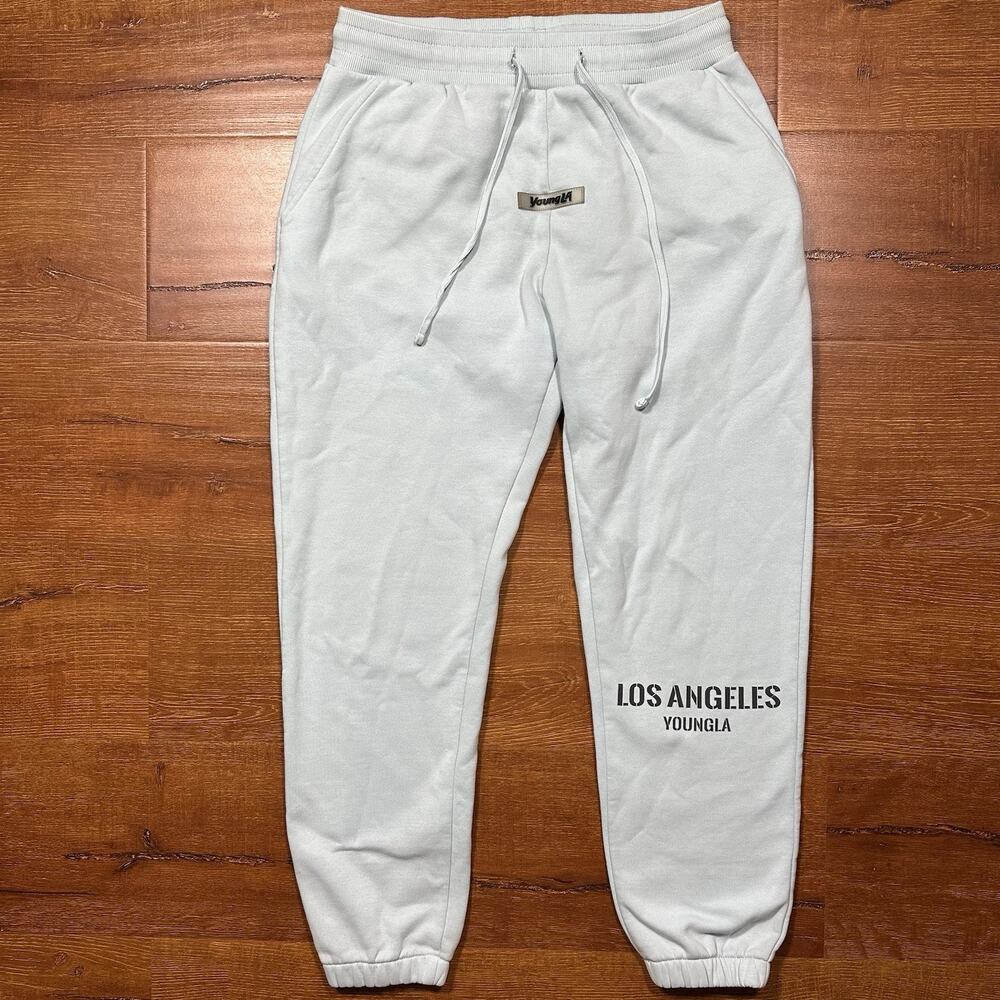 YoungLA Jogger Sweatpants Womens Blue M Tapered Athletic City Lounge Comfort Gym